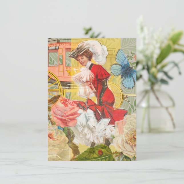 Victorian Dam Woman Roligt Carriage (Stående Fram)