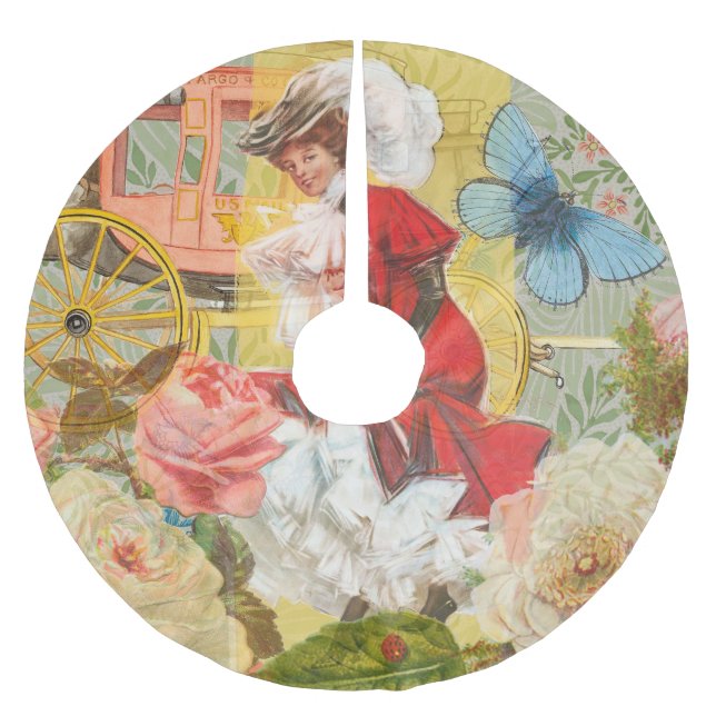 Victorian Dam Woman Roligt Carriage Julgransmatta Borstad Polyester (Framsidan)