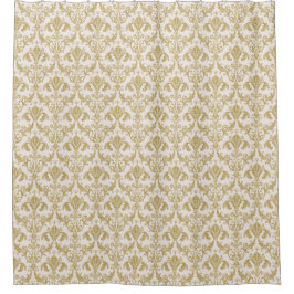 Victorian Damask Guld Mönster Shower Curtain