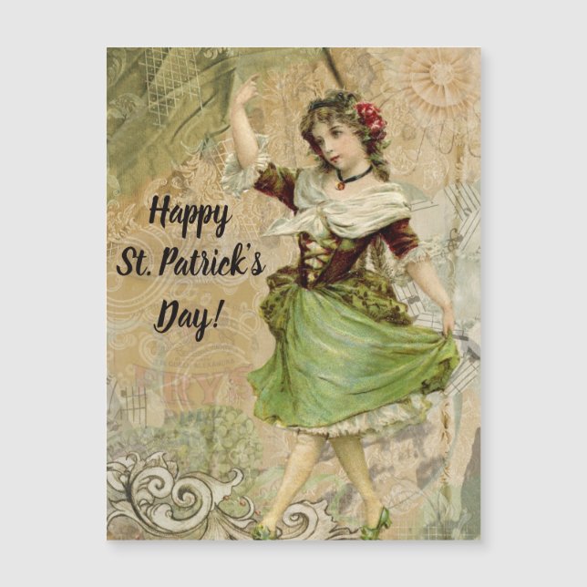 Victorian Dancing Girl i Grönt St. Patrick's Day (Framsida)