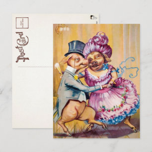 Victorian Dancing Gris par Postcard Vykort