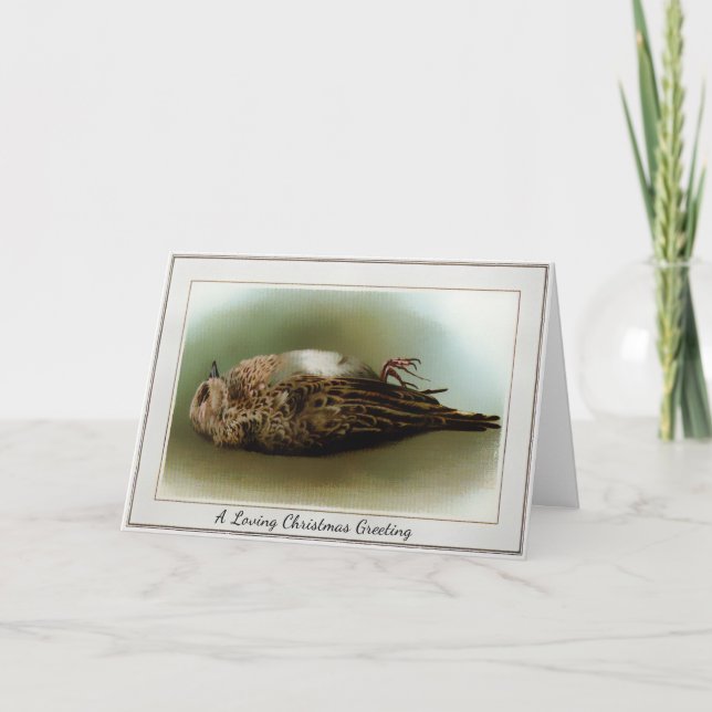 Victorian Dead Bird jul Helgkort (Framsida)