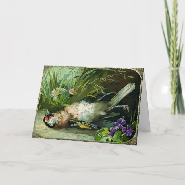 Victorian Dead Bird-julkort Helgkort (Framsida)
