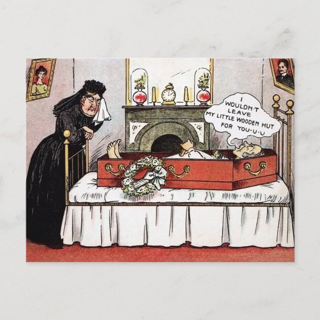 Victorian Death Mörk Humor vycard Vykort (Framsida)