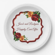 Victorian Deep Red och Gul ros