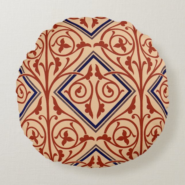 Victorian Design #1 @ VictoriaShaylee Rund Kudde (Framsidan)