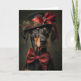 Victorian Doberman jul Helgkort