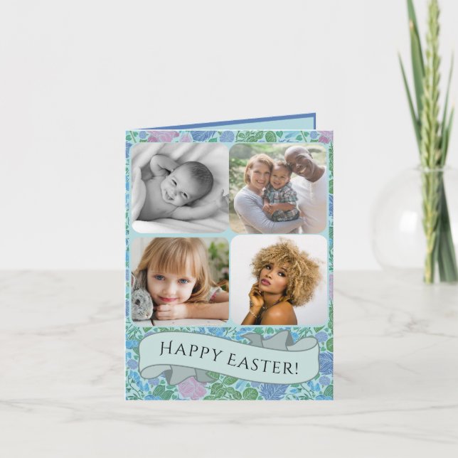 Victorian Dragonflies Garden Muted Photo Påsk Helgkort (Framsida)