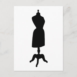 Victorian Dress Form Silhouette Vykort