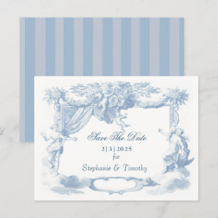 Victorian Dusty Blue Baroque Vapensköld Inbjudan Vykort