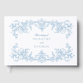 Victorian Dusty Blue Bröllop Guest Bok