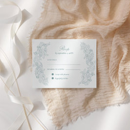 Victorian Dusty Blue Bröllop OSA Kort