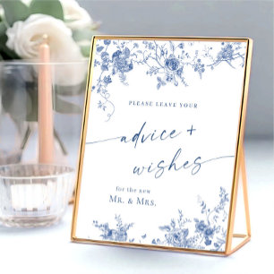 Victorian Dusty Blue Fransk Garden Advice & Önskem Poster