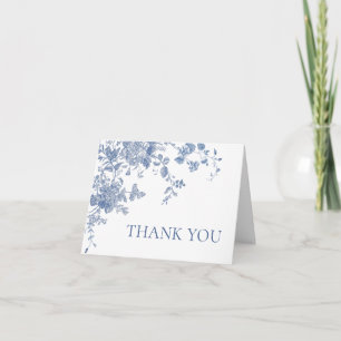 Victorian Dusty Blue Fransk Garden Blommigt Bröllo Tack Kort