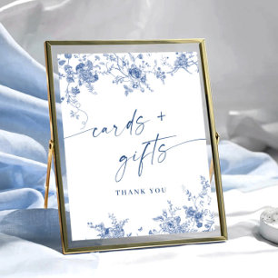 Victorian Dusty Blue Fransk Garden Cards and Gifts Poster