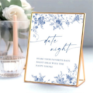 Victorian Dusty Blue Fransk Garden Date Night Idea Poster