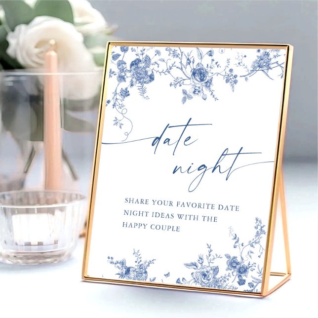 Victorian Dusty Blue Fransk Garden Date Night Idea Poster (Skapare uppladdad)