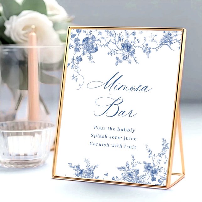 Victorian Dusty Blue Fransk Garden Mimosa Pub Sign Poster (Skapare uppladdad)