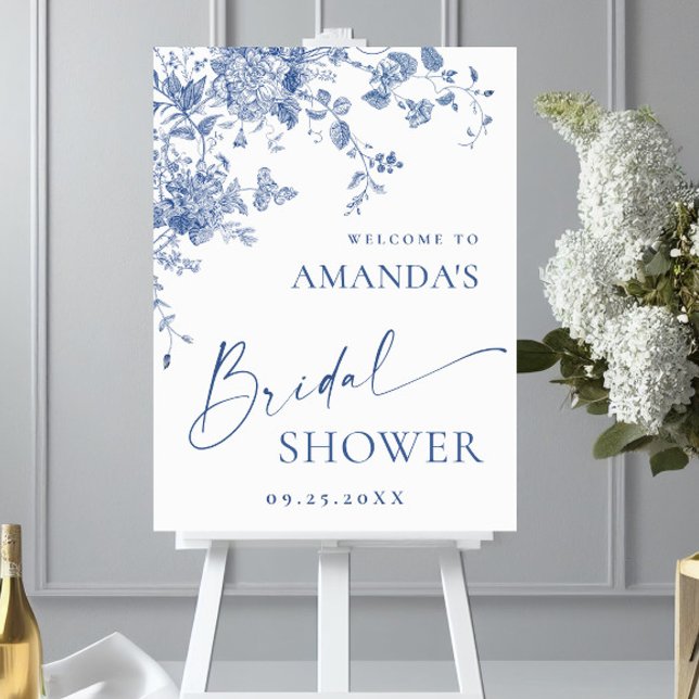 Victorian Dusty Blue Fransk Garden Möhippa Poster (Skapare uppladdad)