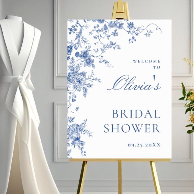 Victorian Dusty Blue Fransk Garden Möhippa Poster (Skapare uppladdad)