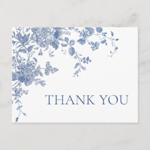 Victorian Dusty Blue Fransk Garden Tack Vykort
