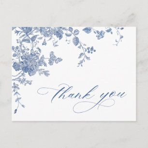 Victorian Dusty Blue Fransk Garden Tack Vykort