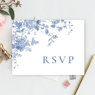 Victorian Dusty Blue Fransk Garden Wedding OSA Vykort