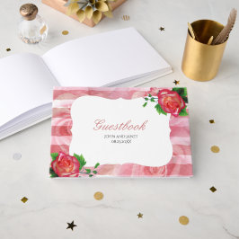 Victorian Dusty Ro Blommigt Bröllop Gästböcker