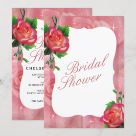 Victorian Dusty Ro Blommigt Bröllop Inbjudningar