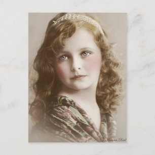 Victorian Edwardian Sepia Hand Tved Postcard 14 Vykort
