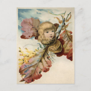 Victorian Eggcorn Girl Postcard Vykort
