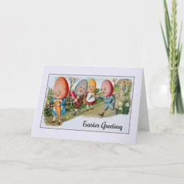 Victorian Egghead People Påsk Greeting Card Helgkort