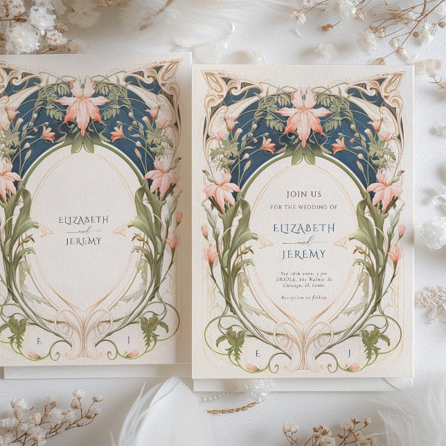 Victorian Elegance Blommigt Pastel Tones Bröllop Inbjudningar (Skapare uppladdad)