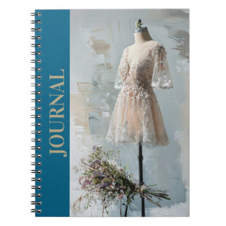 Victorian Elegance Little Black Dress LBD Beige Anteckningsbok