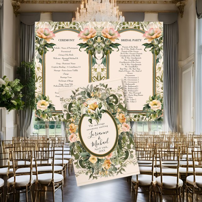 Victorian Elegant Gult Blommigt Bröllop Ceremony (Skapare uppladdad)