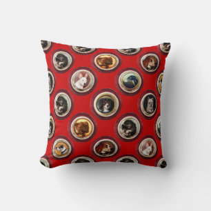 VICTORIAN ENAMELS /MINIATURE HUND Red Kudde