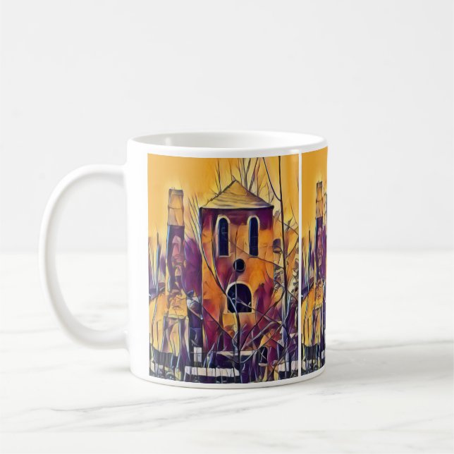 VICTORIAN ENGLAND BYGGNAD KAFFEMUGG (Vänster)