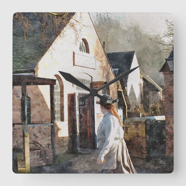 VICTORIAN ENGLAND FYRKANTIG KLOCKA (Framsida)