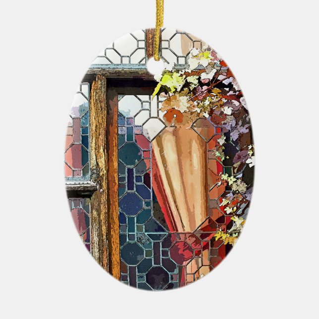 VICTORIAN ENGLAND JULGRANSPRYDNAD KERAMIK (Framsidan)