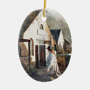 VICTORIAN ENGLAND JULGRANSPRYDNAD KERAMIK
