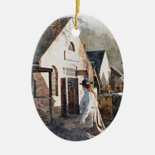 VICTORIAN ENGLAND JULGRANSPRYDNAD KERAMIK (Framsidan)