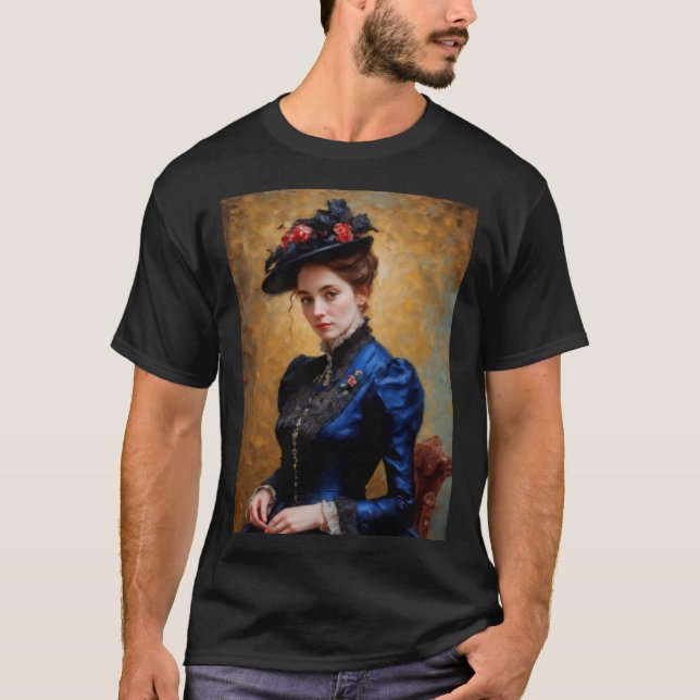 Victorian English Dam Porträtt Painting T Shirt (Framsida)