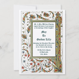 Victorian Era 1846 Medieval Style Wedding Inbjudningar