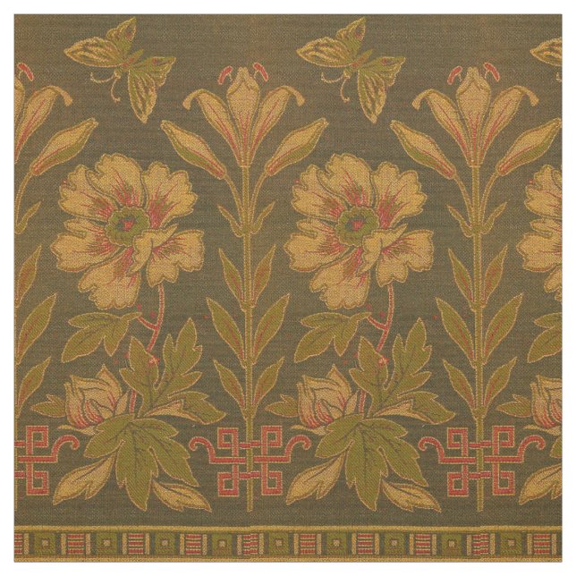 Victorian Era 1870 Butterflies & Flowers Mönster Tyg (Provkarta)