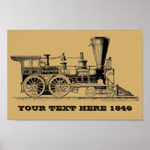 Victorian Era-ångmotor, lokomotiv Tåg Poster