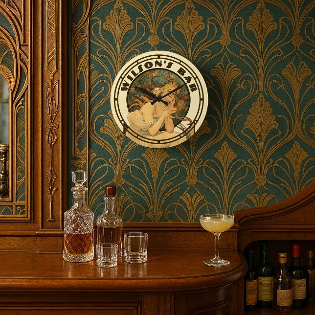 Victorian Era Art nouveau av Mucha Pub eller Pub Stor Klocka (Skapare uppladdad)