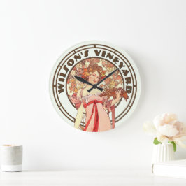Victorian Era Art nouveau av Mucha Vineyard Stor Klocka