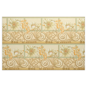 Victorian Era Art nouveau Blommigt Rulla Frieze Tyg