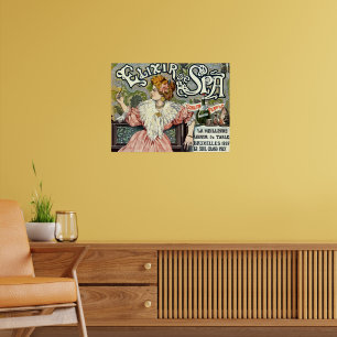 Victorian Era Art nouveau Elixir Annons Poster