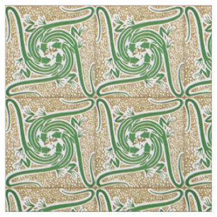 Victorian Era Art nouveau Fyra Lizards Mönster Tyg